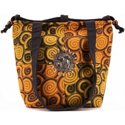 Sac à main cabas vert/marron