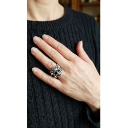 Bague TÊTE DE MORT avec cristaux Swarovski