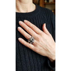 Bague TÊTE DE MORT avec cristaux Swarovski