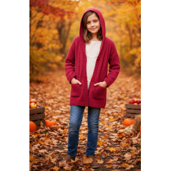 Gilet long avec capuche FRAMBOISINE