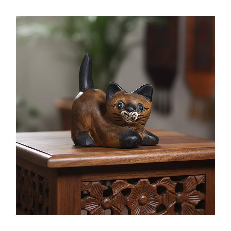 Statuette CHAT ACCROUPI
