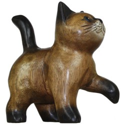 Statuette CHAT PATTE EN L'AIR (moyen modèle)