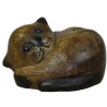 Statuette CHAT COUCHÉ EN ROND (yeux ouverts)