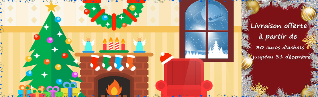 Bénéficiez de 30% de réduction sur notre réduction de Noël, ainsi que de la livraison gratuite dès 30 euros !